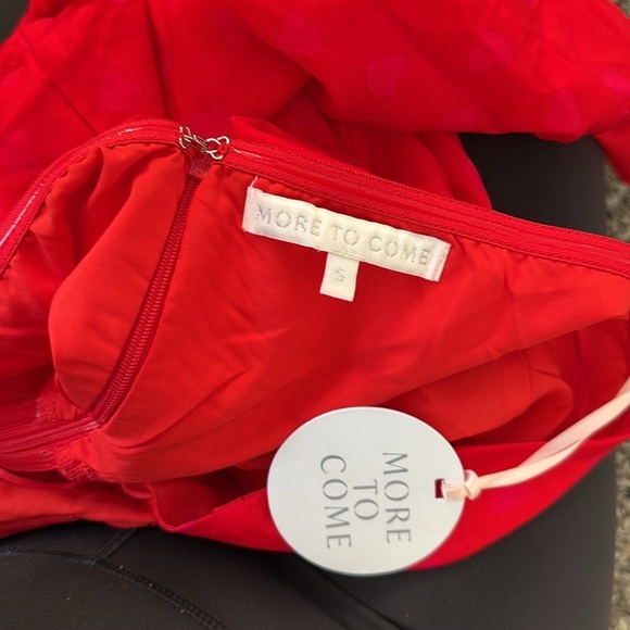 More To Come red dress with pink hearts strapless dress - Picture 7 of 7